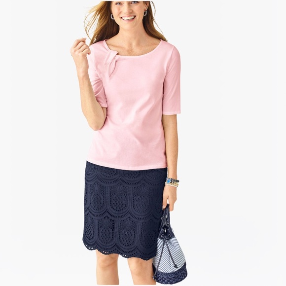 Talbots Eyelet Pineapple A-Line Women’s Skirts 4/6 Petite - Picture 1 of 15